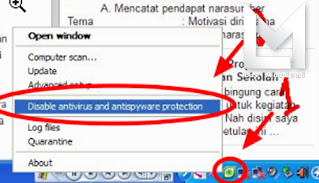 tips Eset NoD32 mematikan sementara